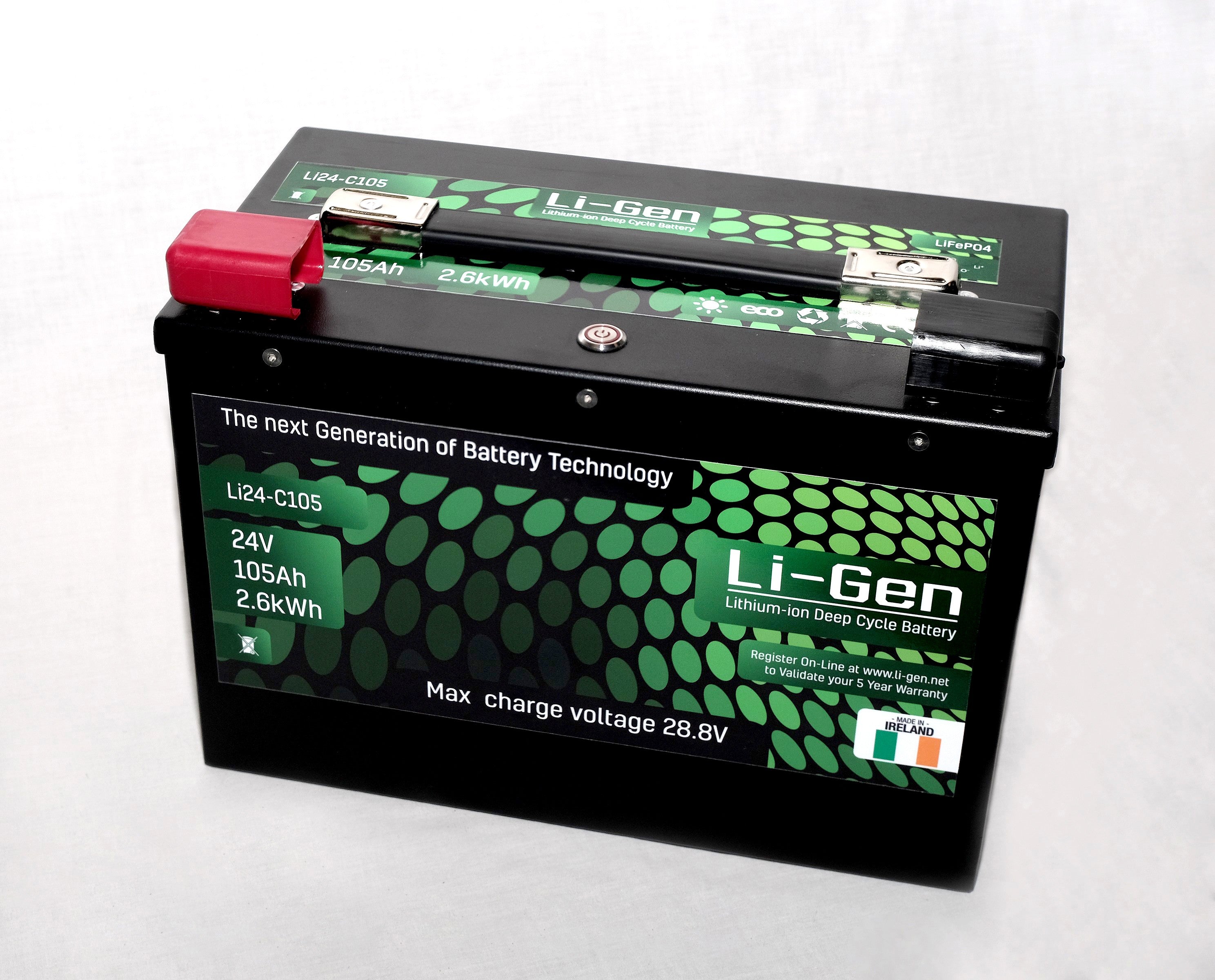 (LiFePO4) Li-ion Battery | 24 V 105 Ah Lithium Iron Phosphate Battery